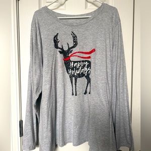 Christmas-Happy Holidays long sleeve shirt 2X